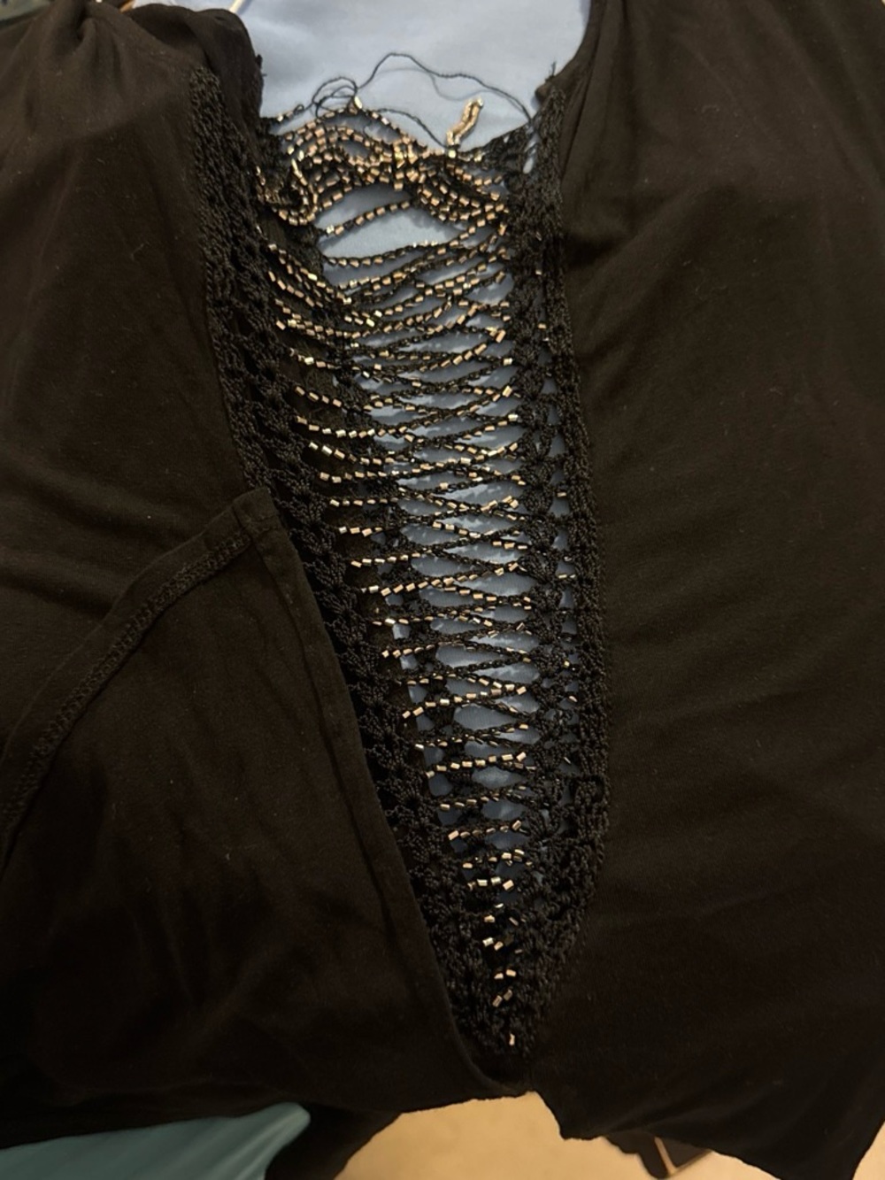 Guess Black Sleeveless Top with Crochet Side Detail - Picture 3 of 4